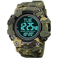 findtime Digital Watch Men's Military Sports Watch for Men Digital Large Tactical Watch with Compass World Time 5ATM Waterproof Outdoor Watch Men with Light Stopwatch Coutdown Alarm Clock