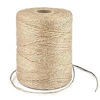 G2PLUS Natural Jute Twine, 1.5mm Thin Hemp Twine, 984 Feet Brown Twine String for Crafts, 2 Ply Jute Twine String for Gift Wrapping, DIY Arts & Crafts, Garden Plants, Christmas