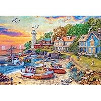 American Harbor Town - 2000 Piece Jigsaw Puzzle for Adults Challenging Puzzle Perfect for Game Nights - 2000 Piece Finished Size is 38.50 x 26.50