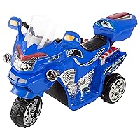 Ride on Toy, 3 Wheel Motorcycle Trike for Kids by Rockin' Rollers ? Battery Powered Ride on Toys for Boys and Girls, 3 - 6 Year Old - Blue FX