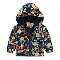 Toddler Boys Girls Casual Jackets Printing Cartoon Hooded Outerwear Zipper Coats Long Sleeve Windproof Heavy