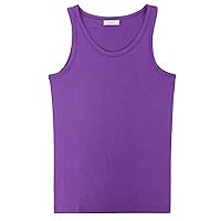 Collection Men's Tank Top 100% Cotton A-Shirt Solid Purple Indigo Color