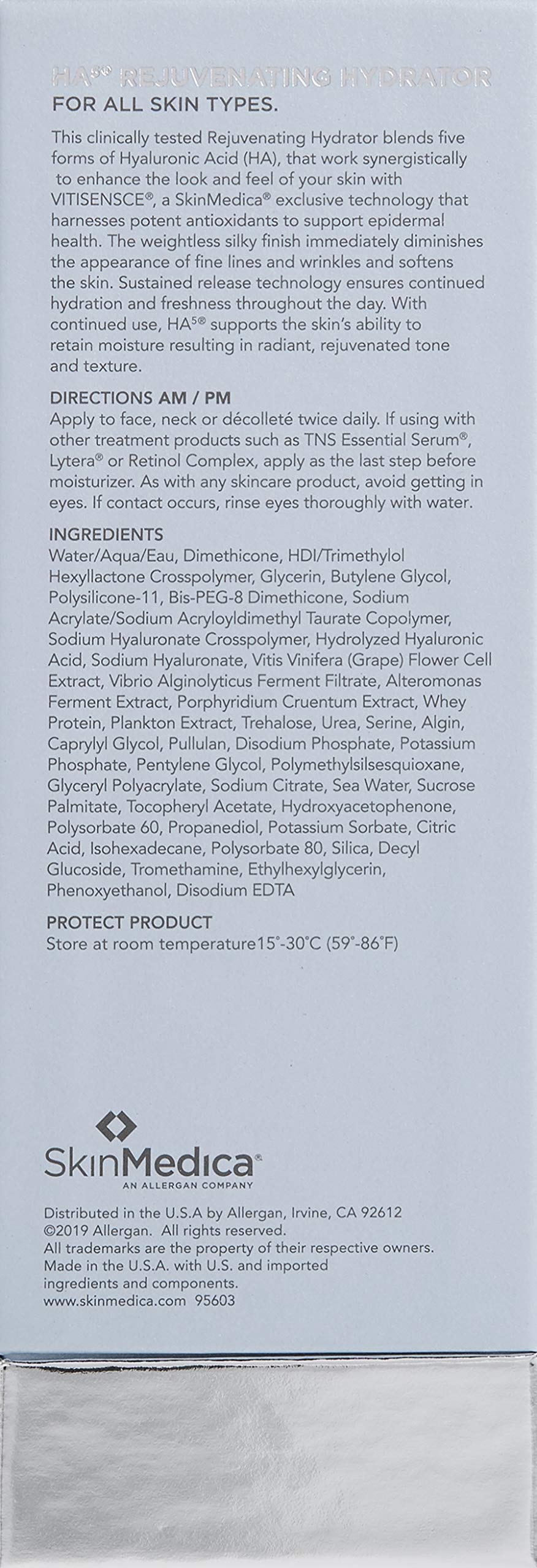 SkinMedica HA5 Rejuvenating Hydrator Hyaluronic Acid Serum for Face with Five Types of Hyaluronic Acid that Smooth Fine Lines and Wrinkles, For All Skin Types, 2 Oz