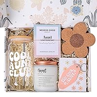 Aunt Gifts From Niece, Nephew - Cool Aunt Gift Set For Aunt To Be, New Aunt, Auntie - Promoted To Aunt, Pregnancy Announcement For Aunt - Birthday, Mothers Day, Christmas Gift For Aunt, Coffee Glass