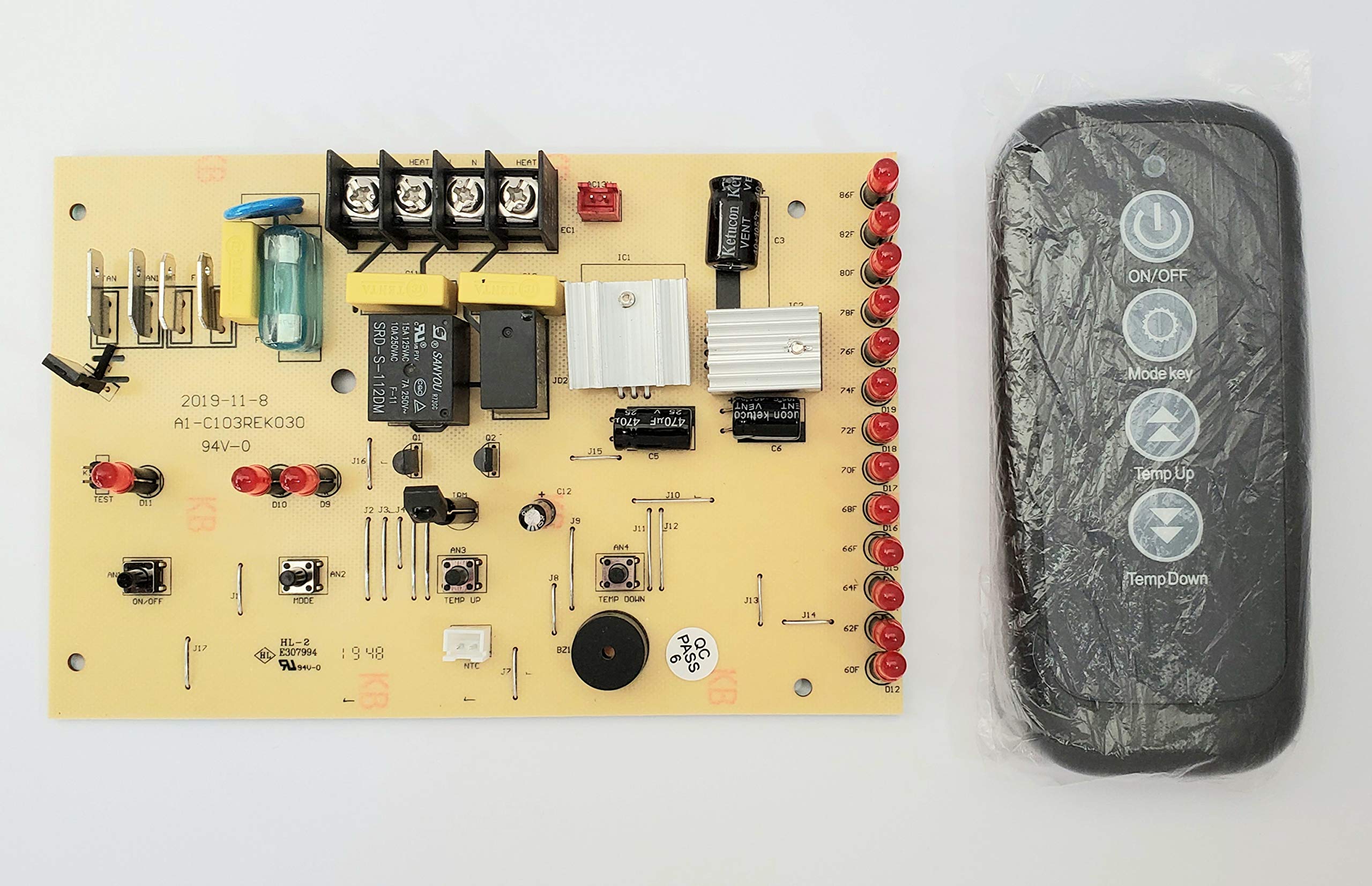 Eden PC Control Board and Remote Control - Parts for Models 1000 GEN3 and 1500 GEN3 Infrared Heaters