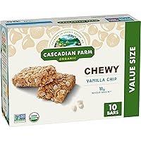 Cascadian Farm Organic Vanilla Chip Chewy Granola Bars, Value Size, 10 Bars, 12.3 oz.