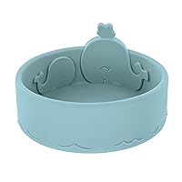 Nuby Animal Friend Silicone Round Bowl - BPA-Free Toddler Bowl - 6+ Months - Blue Whale Bowl