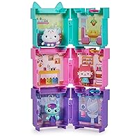 Gabby's Dollhouse, 3 Clip-On Playsets, with Cakey, Baby Box and Mercat Toy Figures and Dollhouse Accessories, Kids Toys for Ages 3 and Up