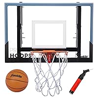 Franklin Sports Wall Mounted Basketball Hoop – Fully Adjustable – Shatter Resistant – Accessories Included, Black/White