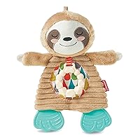 Cuddly Teether, Sleepy Sloth Character, 3 Textured Teething Places to Soothe Sore Gums, BPA-Free Silicone, Soft Fabric Textures to Explore, Crinkle Sounds to Discover, for Babies 0M+