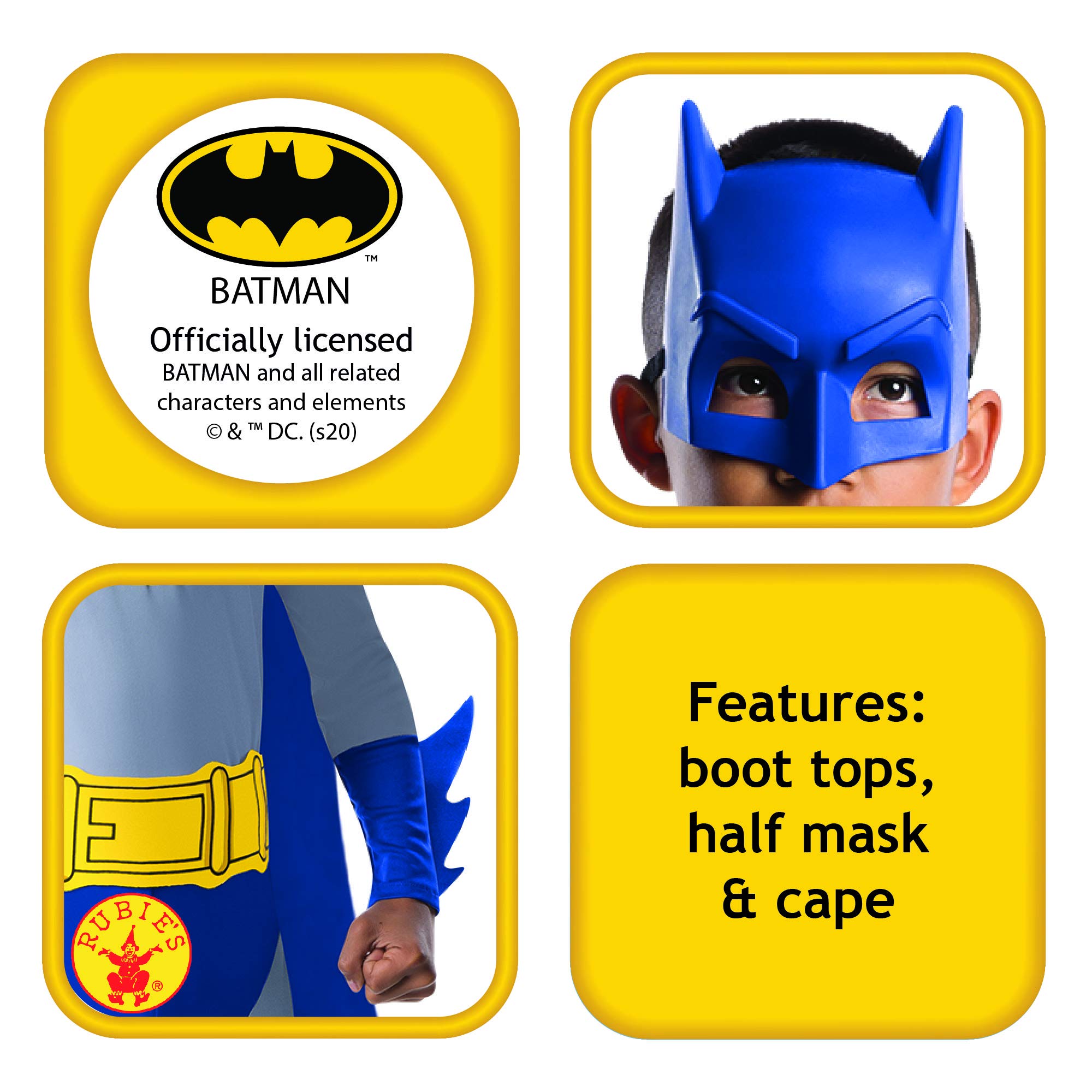 Batman The Brave and The Bold Batman Costume with Mask and Cape