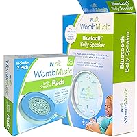 Womb Music Bluetooth Belly Speaker + Extra Replacement Pads - Play Music & Voices to Your Baby During Pregnancy Without Annoying Wires - Bundle Set Includes Speaker and a Set of Replacement Pads