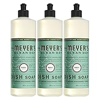 Mrs. Meyer's Liquid Dish Soap, Biodegradable Formula, Basil, 16 fl. oz - Pack of 3
