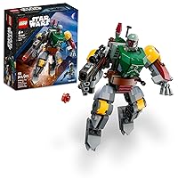 LEGO Star Wars Boba Fett Mech Buildable Star Wars Action Figure, Posable Mech Inspired by The Iconic Star Wars Bounty Hunter, Features a Buildable Shield, Stud Blaster and Jetpack, 75369