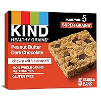 KIND HEALTHY GRAINS Peanut Butter Dark Chocolate Bars, Gluten Free Bars, 1.2 OZ Bars (40 Count)