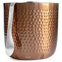 S'well Stainless Steel Ice Bucket with Tongs, Holds 68oz of Ice, Dipped Metallic, Triple-Layered Vacuum-Insulated Container Designed to Keep Ice Colder Longer, BPA-Free Barware