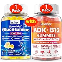NEVISS 1Pack Glucosamine Filled Gummies+ 1Pack Vitamin ADK with B12 Gummies