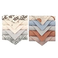 10PCS Baby Cotton Square Towel Set Infant Washcloth Hand Face Wipes Washcloth Facecloth Soft Handkerchief Feeding Bibs Toddlers Babies Face Towel Washcloths Set