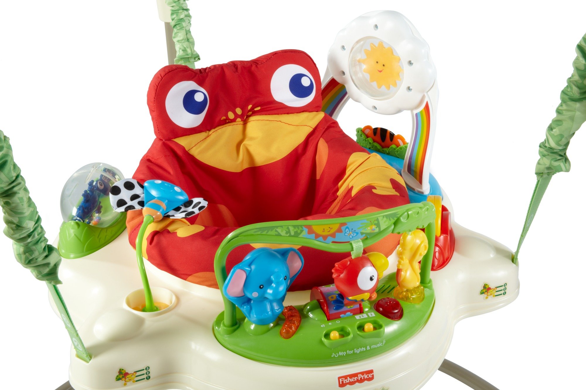 Fisher-Price Baby Bouncer Rainforest Jumperoo Activity Center with Music Lights Sounds and Developmental Toys
