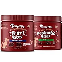 Ancient Elements Probiotics for Dogs - Chewable Dog Probiotic Supplement + Ancient Elements 8-in-1 Bites for Dogs - Joint, Skin, Gut, Immune, Heart Support