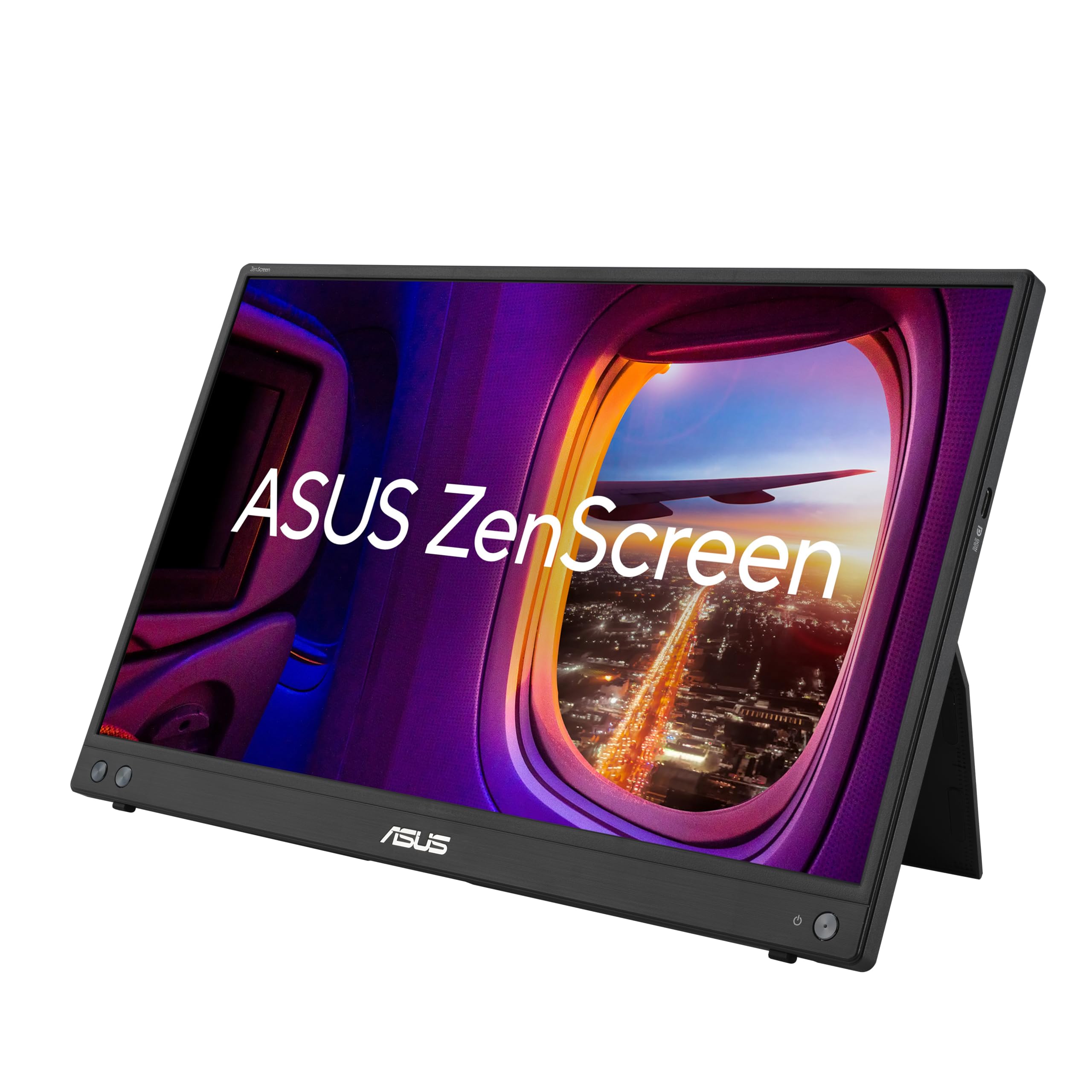 ASUS ZenScreen 16” (15.6 inch viewable) 1080P USB-C Portable Monitor (MB16AHV) - Full HD, IPS, Blue Light Filter, Anti-glare, Mini HDMI, Kickstand, Tripod Mountable, Protective Sleeve, 3 year warranty