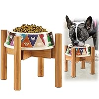 Dog Bowl Stand for Small Dogs - Use to Raise Slow Feeders, Dog Food Water Bowls and Fountains [Height 7.5 inch] - Adjustable Holder Only