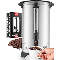 Zulay Commercial Coffee Urn - 100 Cup Fast Brew Stainless Steel Hot Beverage Dispenser - BPA-Free Commercial Coffee Maker - Hot Water Urn for Catering - Easy Two Way Dispensing - Hot Drink Dispenser