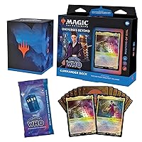 Magic: The Gathering Doctor Who Commander Deck - Masters of Evil (100-Card Deck, 2-Card Collector Booster Sample Pack + Accessories)