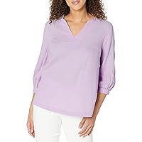 Foxcroft Women's Evie 3/4 Sleeve Gauze Blouse