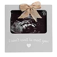 Baby Sonogram Photo Frame, I Can't Wait To Meet You Ultrasound Keepsake Frame, Pregnancy Announcement Idea, Nursery Décor, Baby Girl and Baby Boy Gift, Gray