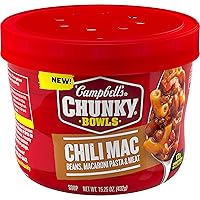 Campbell’s Chunky Soup, Chili Mac Soup, 15.25 oz Microwavable Bowl