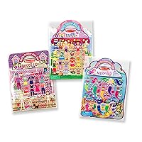 Melissa & Doug Puffy Sticker Pads Set: Fairy, Dress-Up, and Mermaid - 216 Reusable Stickers - Reusable Dress Up Doll Stickers, Restickable Puffy Stickers For Kids Ages 4+