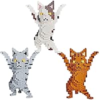 Animal Enchanting Three Cats Micro Building Blocks Set（1907PCS） Gift for Adults and Kids