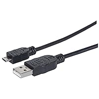 Manhattan Micro USB Cable - 6ft Long Micro USB Charging & Data Cord for Android Phone Charger - for Galaxy S7 S6 Edge J7 S5, Note 5 4, LG 4 K40 K20, Kindle, Tablet – Lifetime Mfg Warranty - Black, 307178