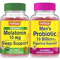 Organic Multivitamin + Probiotic Men 10B CFUs, Gummies Bundle - Great Tasting, Vitamin Supplement, Gluten Free, GMO Free, Chewable Gummy