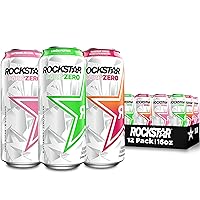 Rockstar Pure Zero Energy Drink,3 Flavor Pure Zero Variety Pack 1, 0 Sugar, with Caffeine and Taurine, 16oz Cans (12 Pack) (Packaging May Vary)