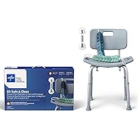 Medline 3-in1 Bath Essentials Kit for Caregivers, Seniors and Adults: Chair, Grab Bar and 2-Pack Loofah for Elderly, Adults, Seniors, Disabled - 1 Ct.