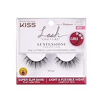KISS Lash Couture Luxtension, False Eyelashes, Velvet', 12 mm, Includes 1 Pair Of Lashes, Contact Lens Friendly, Easy to Apply, Reusable Strip Lashes