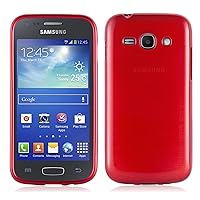 Case Compatible with Samsung Galaxy ACE 3 in RED - Shockproof and Scratch Resistant TPU Silicone Cover - Ultra Slim Protective Gel Shell Bumper Back Skin