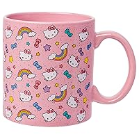 Silver Buffalo Sanrio Hello Kitty Whimsical Pastel Mug with Stars, Rainbows, and Bows, 20 Ounces