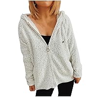 Women Hooded Sweater Cardigan Oversized Chunky Knit Zipper Drawstring Sweatshirt Coat Winter Fashion Casual Knitwear