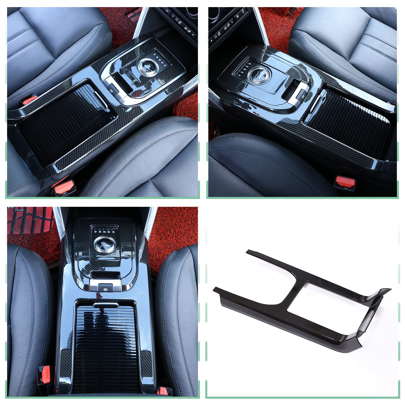 LLKUANG Carbon Fiber Style ABS Inner Center Console Gear Shift Frame Trim for Land Rover Discovery Sport 2015-2019