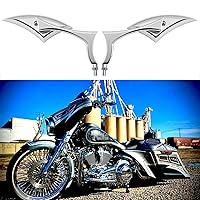 Chrome Motorcycle Side Mirrors Blade Compatible with Honda Yamaha Harley Road King Street Electra Glide Road Glide Dyna Softail