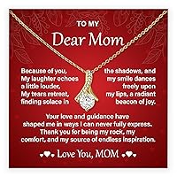 To My Dear Mom Necklace Gift For Mom From Son, Daughter, Birthday Gifts, Wedding Gifts For Mom, Mother's Day Unique Jewelry For Her, Meaningful Necklace With Heartfelt Message Card And Elegant Jewelry Gift Box For Mom.