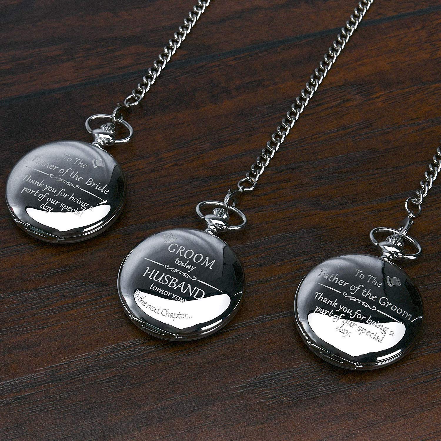 FJ FREDERICK JAMES Father of The Bride Gifts - Engraved 'Father of The Bride' Pocket Watch - Dad of The Bride Gifts for Wedding