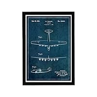 Wynwood Studio Airplanes and Flying Man Cave Framed Wall Art Painting Photography Print 'Airplanes 1942' Home Décor for Men in Blue, White, 19x13