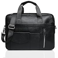 Genuine Leather Business Travel Briefcase，15.6 inches Laptop Messenger Bag for Men and Women，Office Briefcase