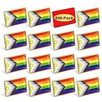 6/20/50/100/200Pcs New Progress Pride Lapel Pins Bulk- LGBT Transgender Rainbow Lesbian Bisexual Gay Progressive Pin Brooch Badge for Men Women Clothes Bags Hats