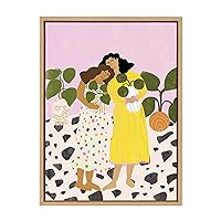 Kate and Laurel Sylvie No Thanks We Have Plants Framed Canvas Wall Art by Alja Horvat, 18x24 Natural, Nature Art for Wall