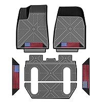Anti-Slip 3D Car Mats 6Pcs Custom Fit 2015-2020 Tesla Model X 6 Seater | All-Weather Rubber Floor Liners for SUV with Weather Strips | Car Carpet for Winter, Ski, Hunting, Camping